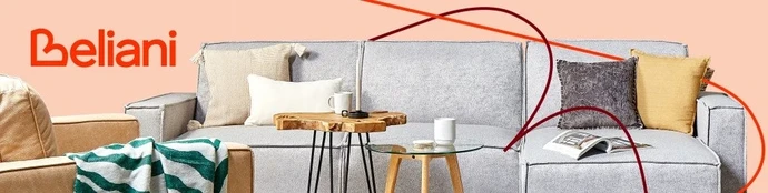 Beliani Trivietė sofa-lova SILJAN, kreminė