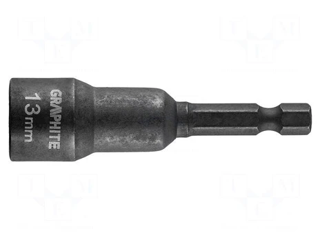 Screwdriver bit | 6-angles socket | HEX 13mm | L: 65mm | impact