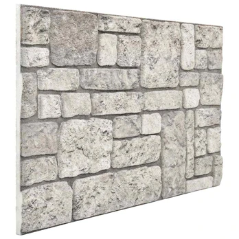 Sienų plokštės 10 pcs Pilka 100 x 50 cm EPS putos