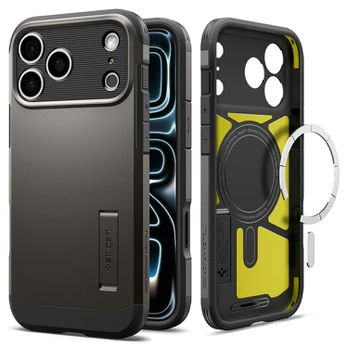 Dėklas SPIGEN case TOUGH ARMOR T compatible with MagSafe for IPHONE 18 Pro / 17 Pro gunmetal