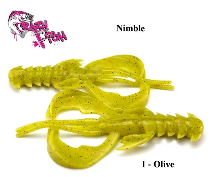 Masalas Crazy Fish Nimble 1.6"(4cm) Olive Kalmaro