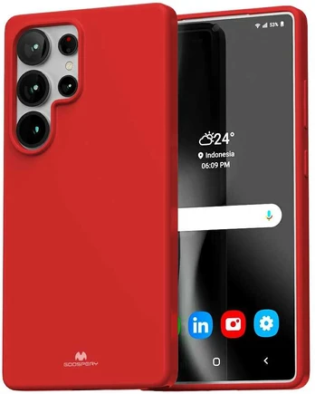 Dėklas Mercury Soft Sam S25 Ultra S938 raudona/red