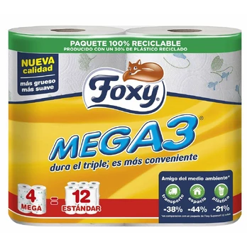 Tualetinis popierius Foxy Mega 3, 3 sl, 4 vnt.