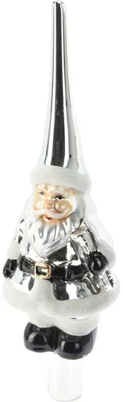 Christmas Decoration KALĖDINIS VIRŠUS 28CM, STIKLAS, SIDABRINIS KALĖDŲ TOPAS