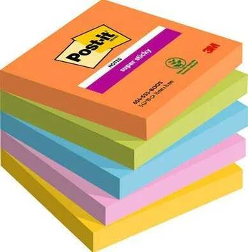 Post-It 3M Post-it® Super lipdukai, BOOST, 76x76mm, 5x90 kortelės.