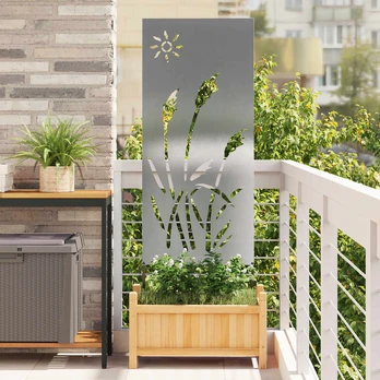 Sodo dekoratyvinis skydas Sidabrinė 50 x 140 cm