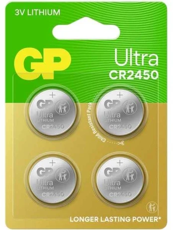 GP Ultra Lithium Cell Baterija CR2450, 3V, 4-pack