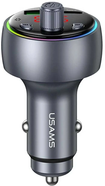 Įkroviklis samochodowa USAMS CC328 30W 1xUSB-A 1xUSB-C Bluetooth FM tarnish