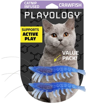 Krevetės katėms su katžole "Playology Pouncing Crawfish 2-pack"
