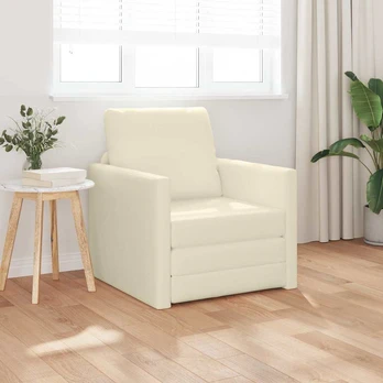 Sofa lova 60cm Kreminė Dirbtinė Oda