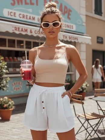 Moteriški balti šortai Summer Trip