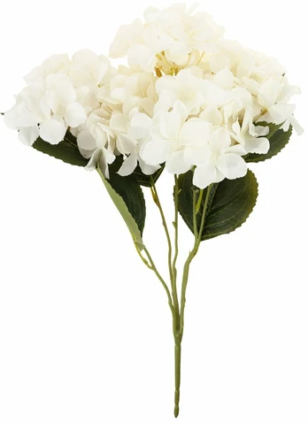 Dirbtinė gėlė, hortenzija, balta/žalia, 50 cm