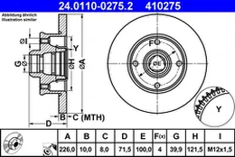 ATE 24.0110-0275.2 Brake Disc kaina