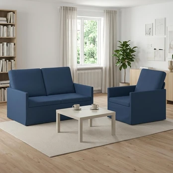 Sofa Sofos komplektas 2 vnt. Mėlyna Audinys