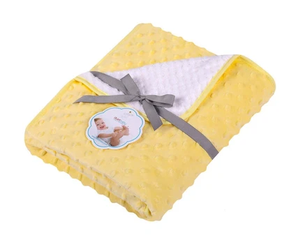 Blanket - 626 - MINKY/CORAL - size 80x90 - YELLOW