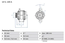 BOSCH 0 986 083 250 Kintamosios srovės generatorius