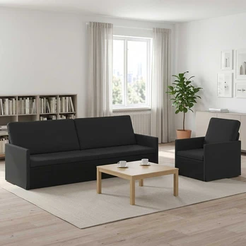 Sofa Sofos komplektas 2 vnt. Juoda Audinys