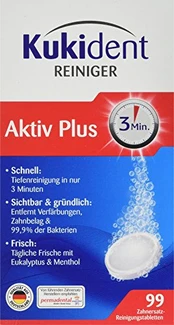 Protezų valymo tabletės, 99 vnt. KUKIDENT Active Plus