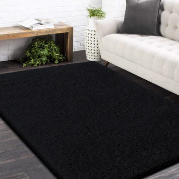 Kilimas vidaus Anew Shaggy 0206, juodas, 100 cm x 60 cm