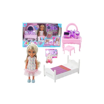 Lean Toys Ankiki Doll Set, Crib, Dressing Table with Mirror, Accessories