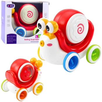Lean Toys Interactive Snail Riding Drum Musical Educational Raudona