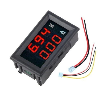 Voltmetras ir ampermetras 0-100V - 50A - 0.28' Raudonas/Raudonas - korpuse