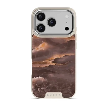 Fire Wood - Brown Marble iPhone 17 Pro Case, Elite Light (MagSafe) / Silver