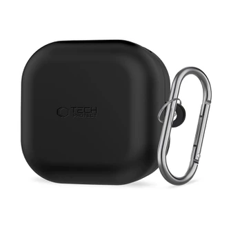 Juodas dėklas Samsung Galaxy Buds 4 / 4 Pro ausinėms "Tech-Protect Silicone Hook"