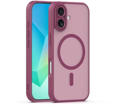 Dėklas Telforceone Mag Matt case for iPhone 17 6,3'' maroon camera protection