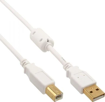 Kabelis USB InLine USB-A - USB-B 5 m Balta (34555W)