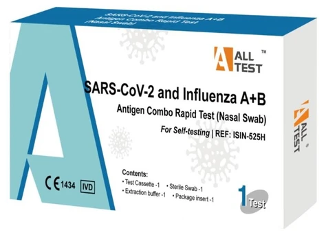 SARS-CoV-2 ir Gripo A+B antigenų sudėtinis greitasis testas, 1 vnt.