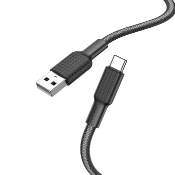 [Užsakomoji prekė] Įkrovimo Kabelis USB į Type-C PD 60W, 3A, 1m - Hoco Jaeger (X69) - Juodas / Baltas