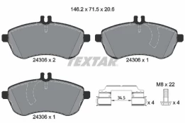 Stabdžių trinkelių rinkinys, diskinis stabdys TEXTAR 2430601 kaina