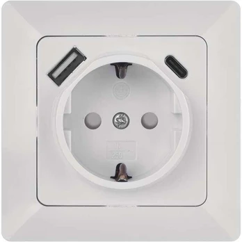Emos USB A + USB C lizdas, baltas