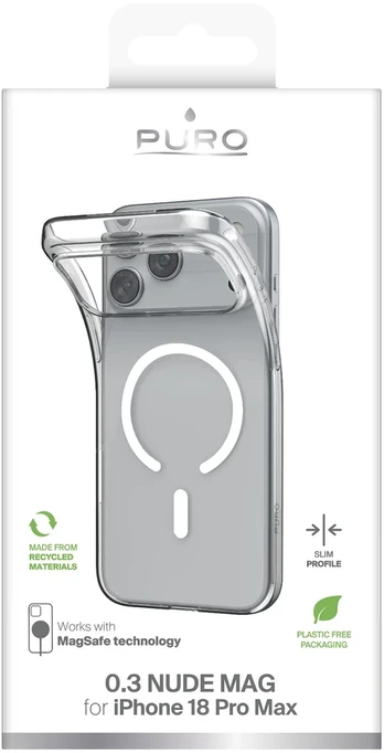 Dėklas Apple iPhone 18 Pro Max Cover 0.3 with Magsafe by Puro Transparent