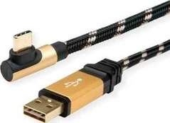 Kabelis USB Roline USB-A - USB-C 0.8 m Juodas (11.02.9060)