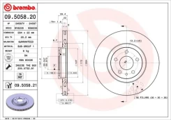 Stabdžių diskas BREMBO 09.5058.21 kaina