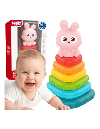 WOOPIE BABY Sensory Pyramid Bunny Sorter Tower 6m+