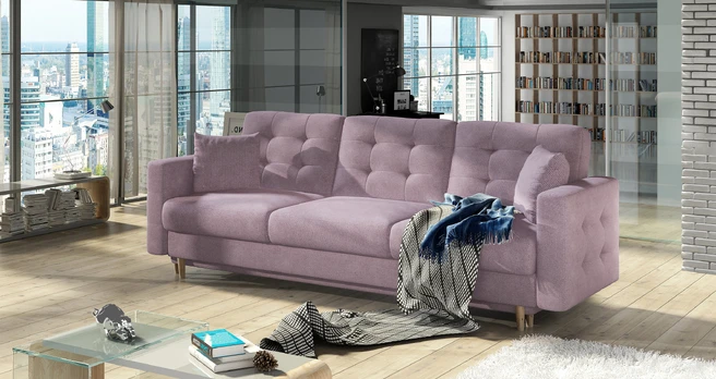 Sofa - lova Asgard su patalynės dėže violetinė, Soro 61