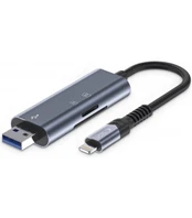 Adapteris - SD, Micro SD Lightning - USB kortelių skaitytuvas "Tech-Protect Ultraboost"