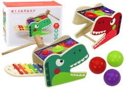 Vaikiškas ksilofonas 2in1 Dinosaur kaina