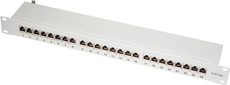 „LogiLink Patch panel“ 19 "1U 24x RJ-45 Cat.6A Pilka (NP0060)