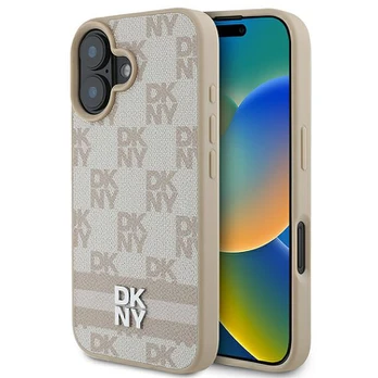 DKNY DKHCP16SPCPTSSP iPhone 16 6.1" rožinis|pink hardcase Checkered Pattern & Printed Stripes