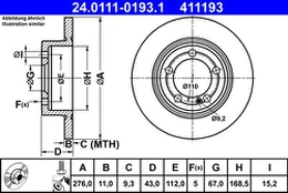 ATE 24.0111-0193.1 Brake Disc