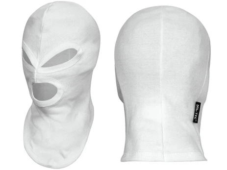 Balaclava su šaliku, Mil-Tec, 3 skylučių, Balta