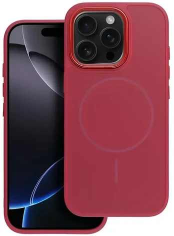 Dėklas Oem Case for iPhone 18 Pro / 17 Pro Frame Mag Cover compatible with MagSafe dark cherry