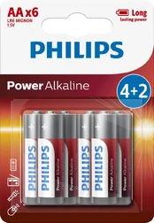 Philips LR6P6BP/10 Power Alkaline AA / 6 vnt kaina