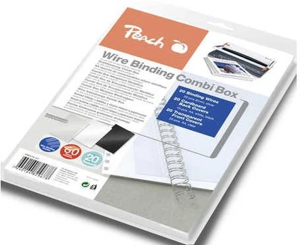 Peach Wire Binding Combi Box - 8mm, 60 Blatt