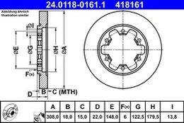 ATE 24.0118-0161.1 Brake Disc