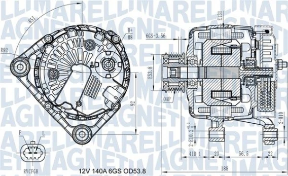 Kintamosios srovės generatorius MAGNETI MARELLI 063731406710
